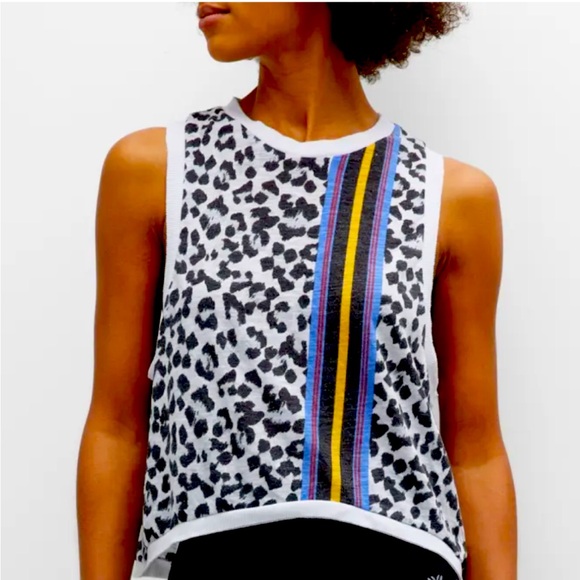 FP Movement by Free People Tops - FP Movement Printed Love
Muscle Tank 
Leopard Print Sleeveless Top with Stripes
